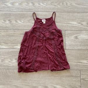 High neck macrame detail tank